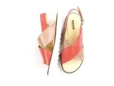 Angulus mørk peach/coral sandal med lak og spænde
